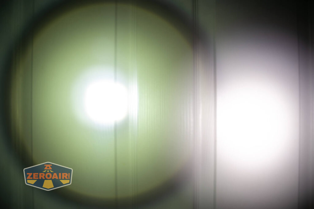 beamshots on door (at 1') compared to nichia 219b 4500K