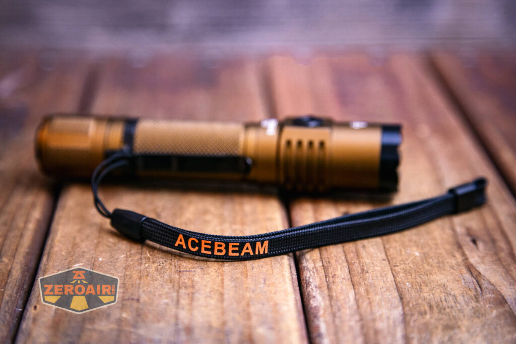Acebeam T35 compact tactical flashlight included lanyard