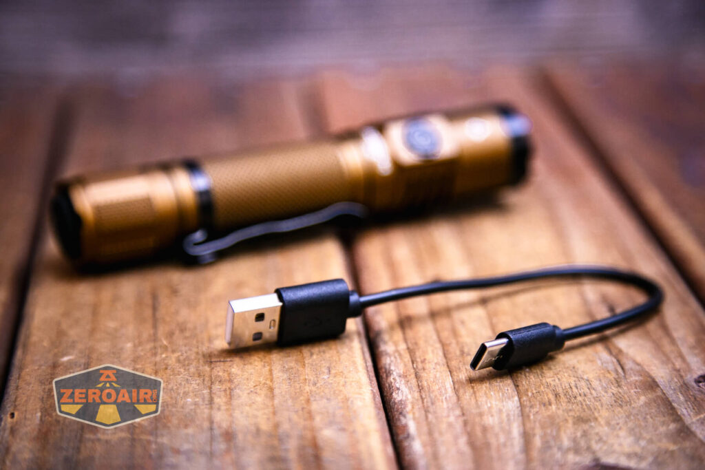 Acebeam T35 compact tactical flashlight charging cable