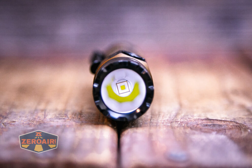 Acebeam T35 compact tactical flashlight emitter detail