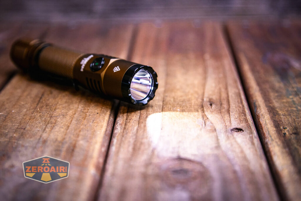 Acebeam T35 compact tactical flashlight emitter on 