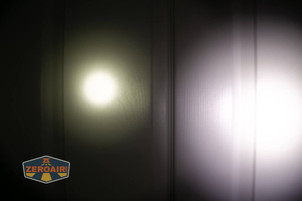 beamshots on door (at 1') compared to nichia 219b 4500K