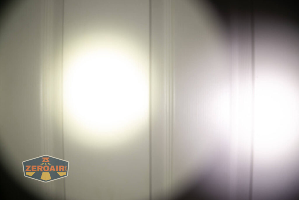 beamshots on door (at 1') compared to nichia 219b 4500K