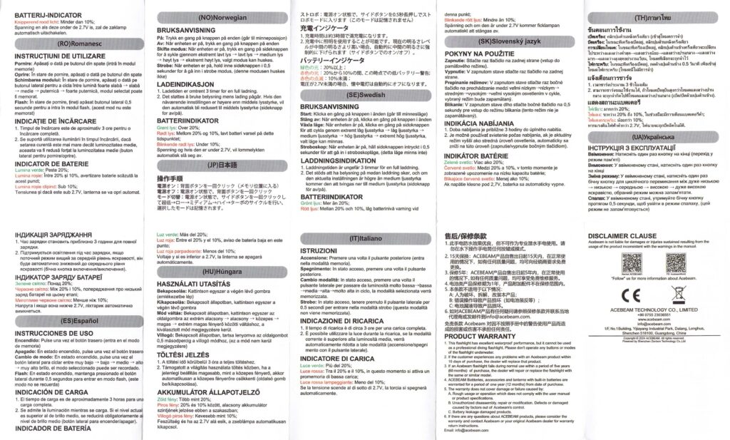 Acebeam T35 compact tactical flashlight manual