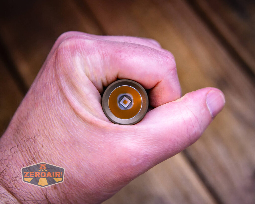 Convoy S2+ SFT40 3000K flashlight in hand