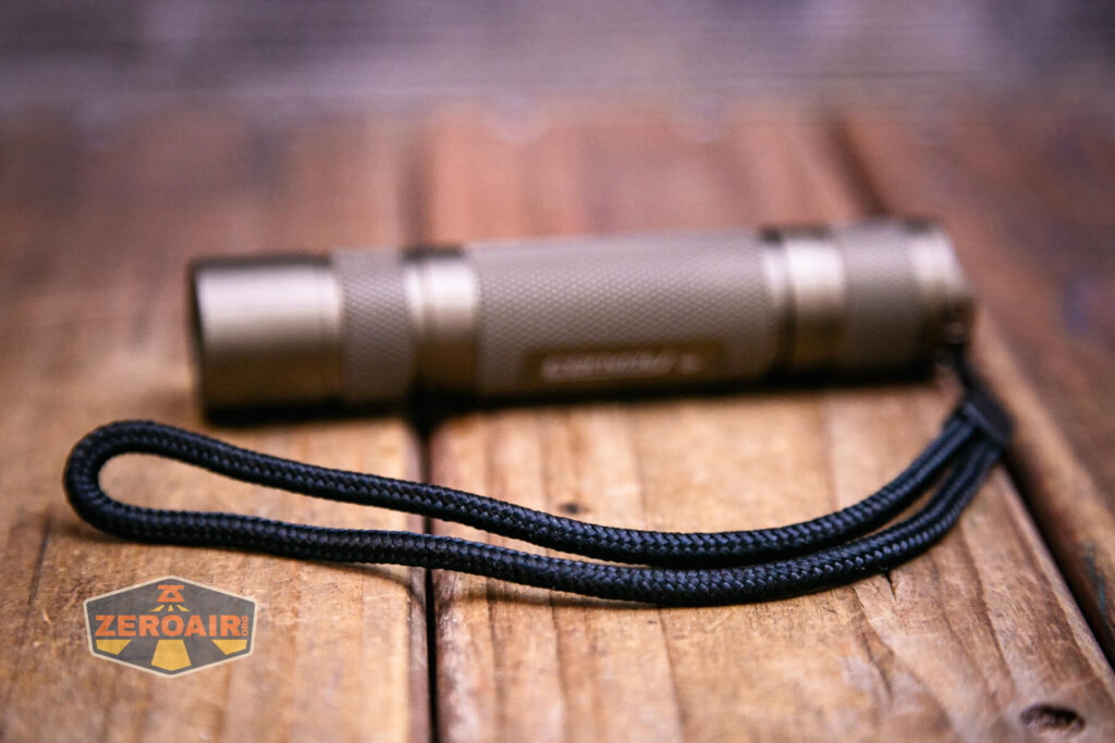 Convoy S2+ SFT40 3000K flashlight with included lanyard