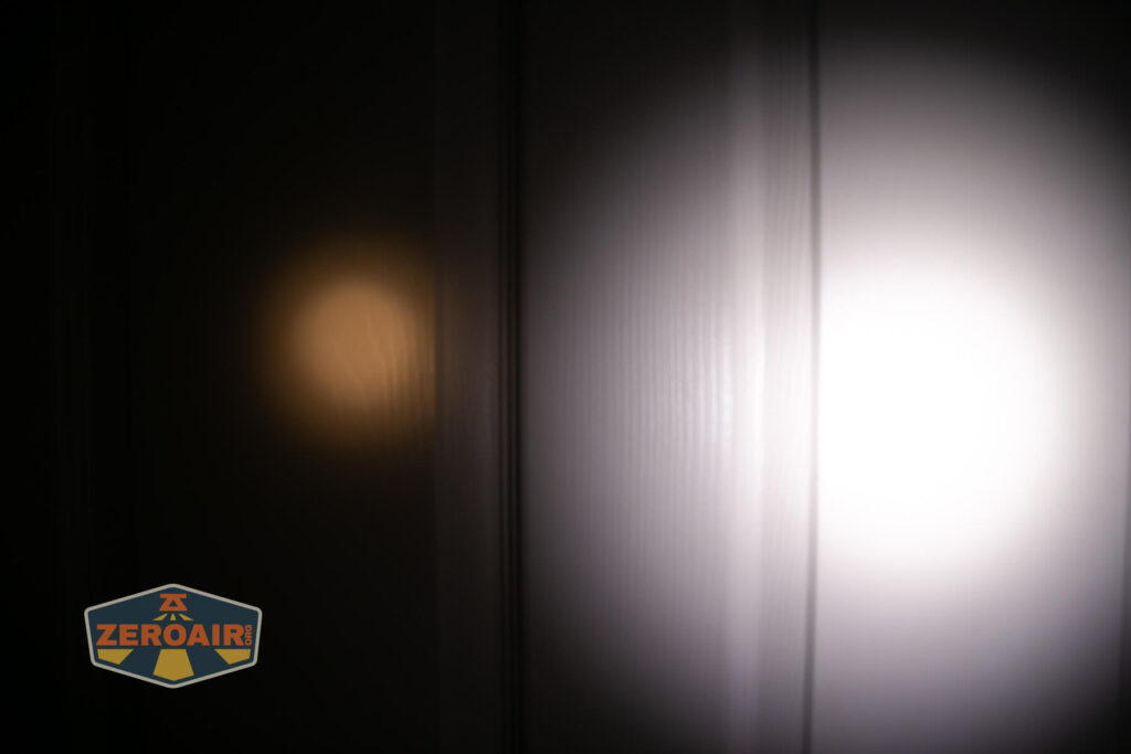 beamshots on door (at 1') compared to nichia 219b 4500K