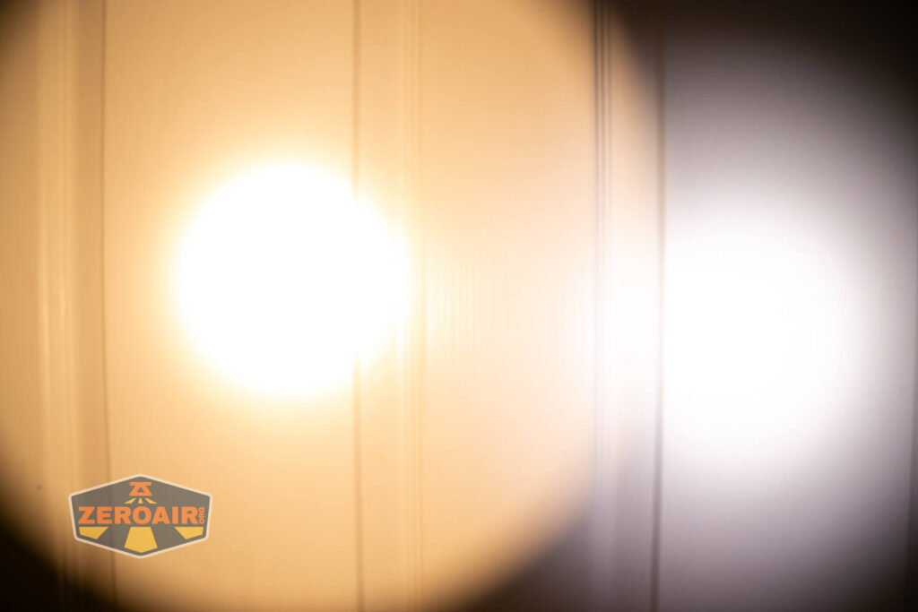 beamshots on door (at 1') compared to nichia 219b 4500K