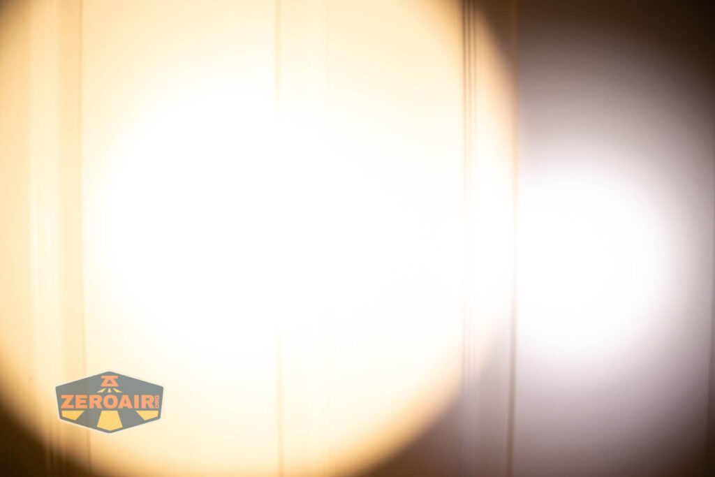 beamshots on door (at 1') compared to nichia 219b 4500K