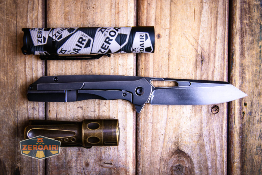 with two standard sized flashlights