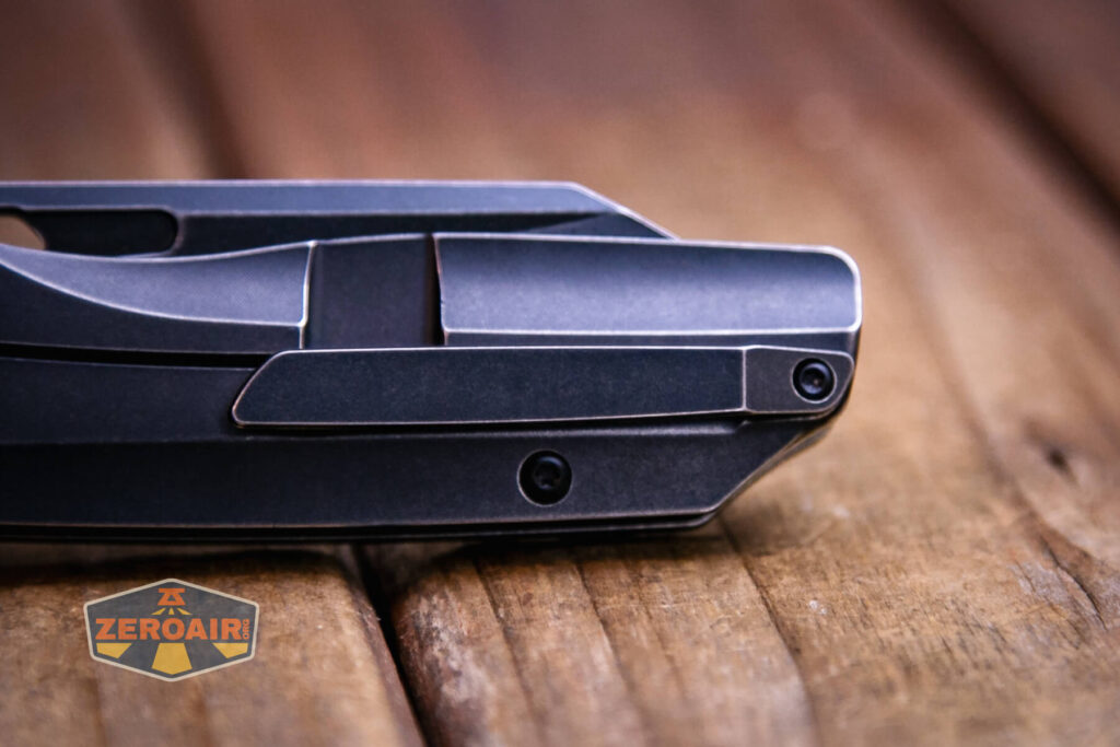 Kansept Shard blackwashed titanium knife pocket clip