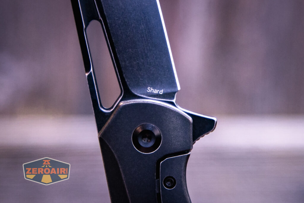 Kansept Shard blackwashed titanium knife Shard branding