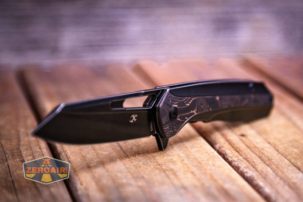 Kansept Shard blackwashed titanium knife blade detail