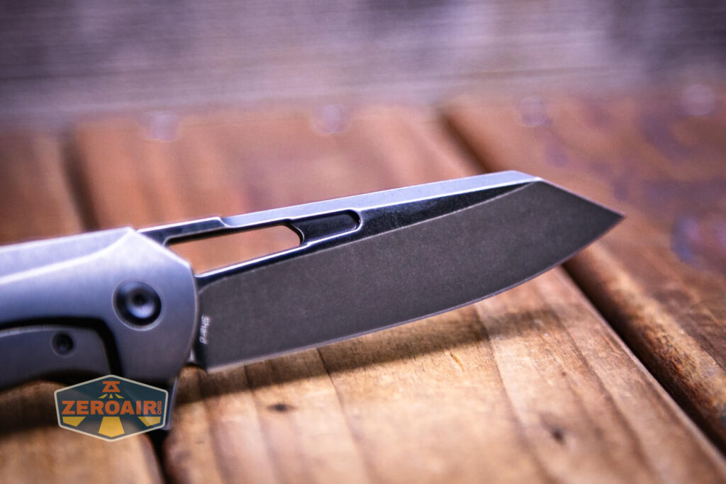 Kansept Shard blackwashed titanium knife blade detail
