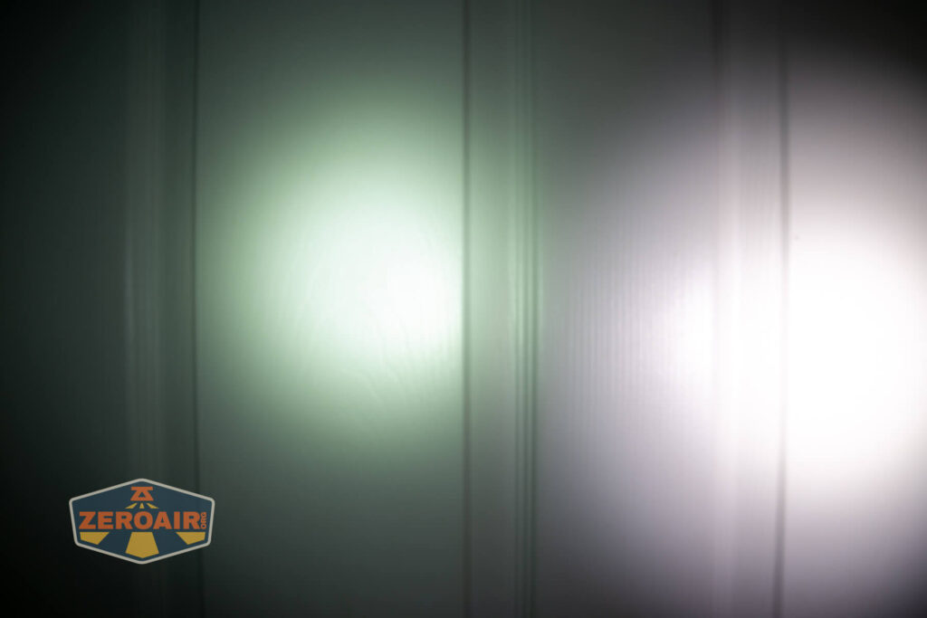 beamshots on door (at 1') compared to nichia 219b 4500K