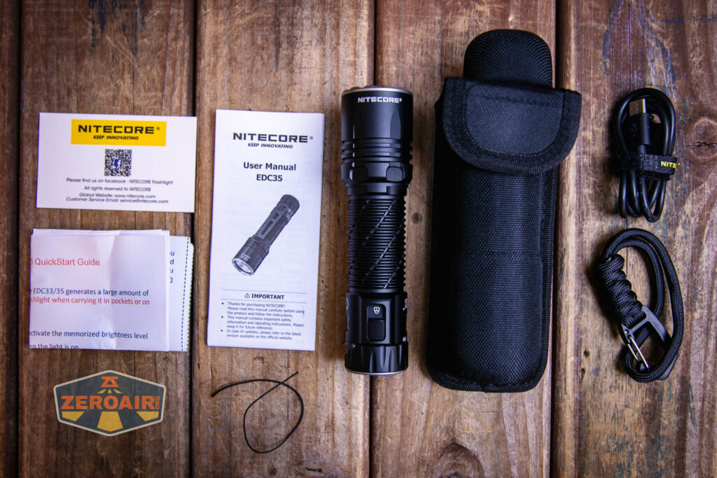 Nitecore EDC35 flashlight what's included