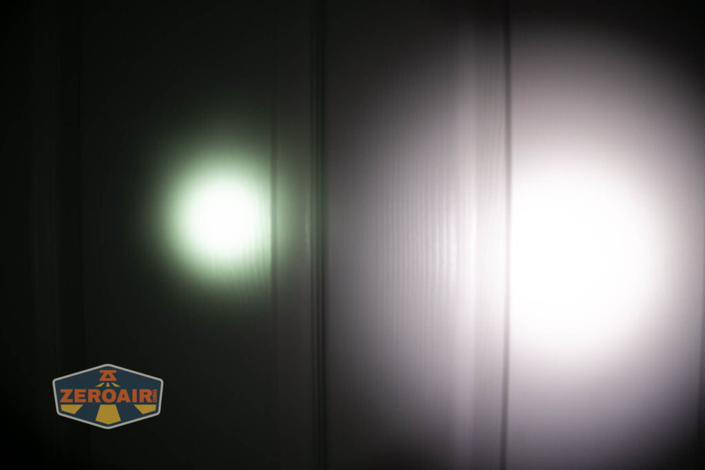 beamshots on door (at 1') compared to nichia 219b 4500K