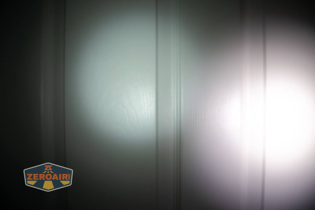 beamshots on door (at 1') compared to nichia 219b 4500K