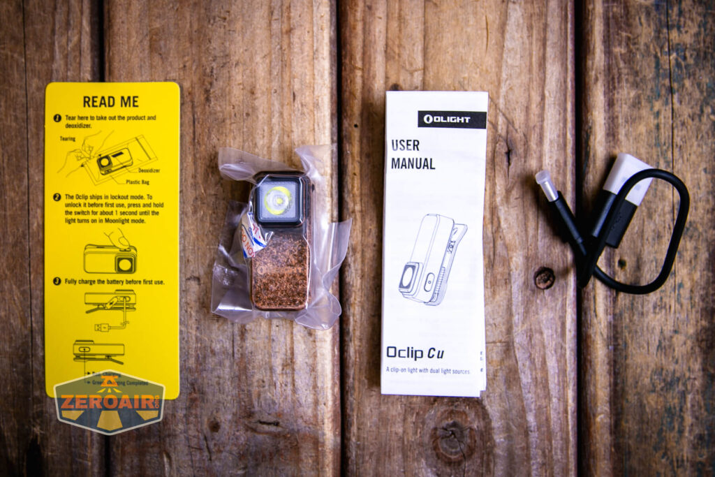 Olight Oclip Cu Clip flashlight what's included