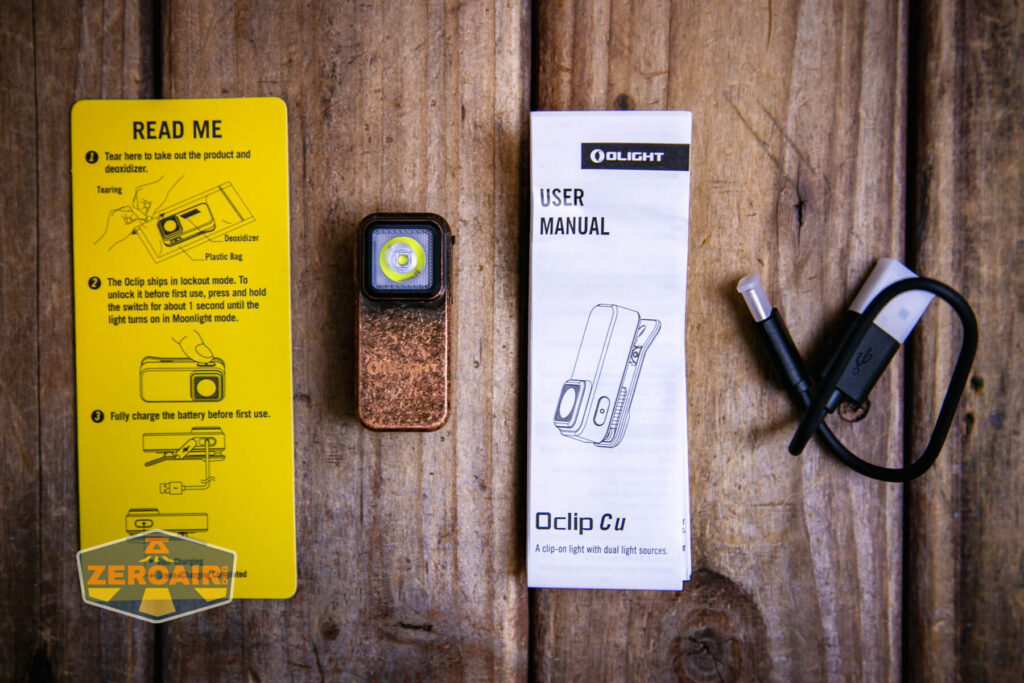 Olight Oclip Cu Clip flashlight what's included