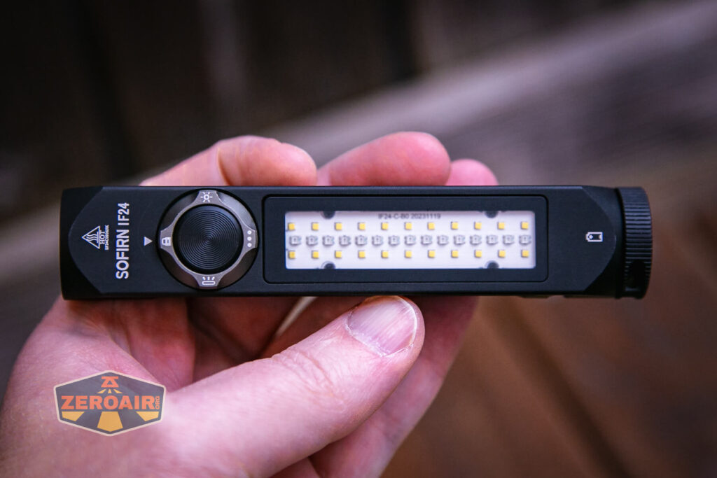 Sofirn IF24 RGB flashlight in hand