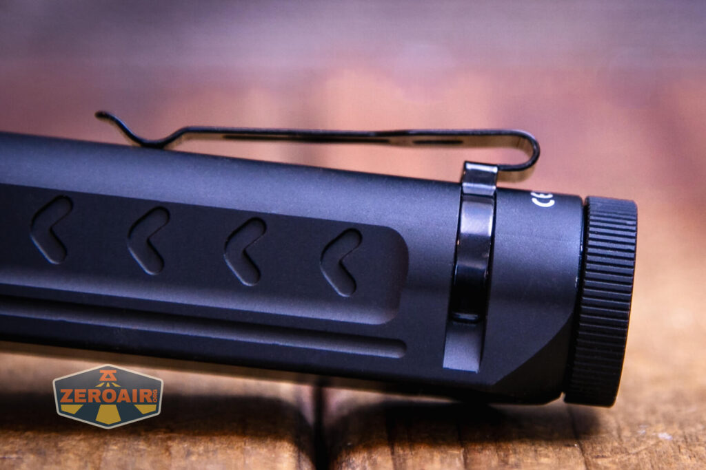 Sofirn IF24 RGB flashlight pocket clip detail