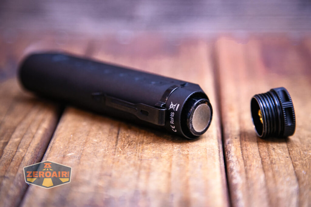 Sofirn IF24 RGB flashlight with included 18650 installed