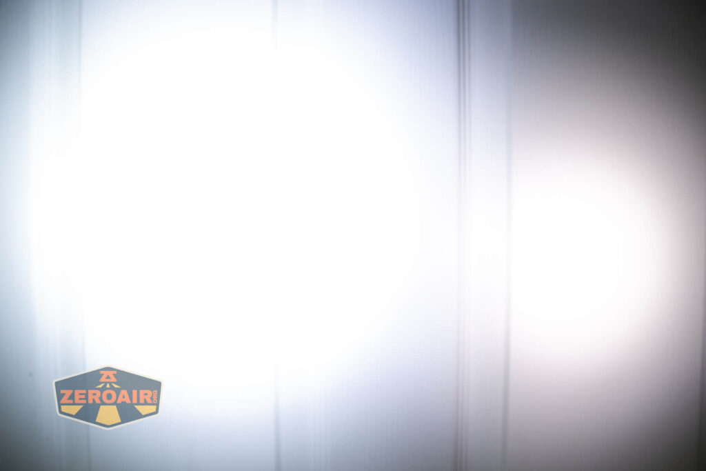 beamshots on door (at 1') compared to nichia 219b 4500K