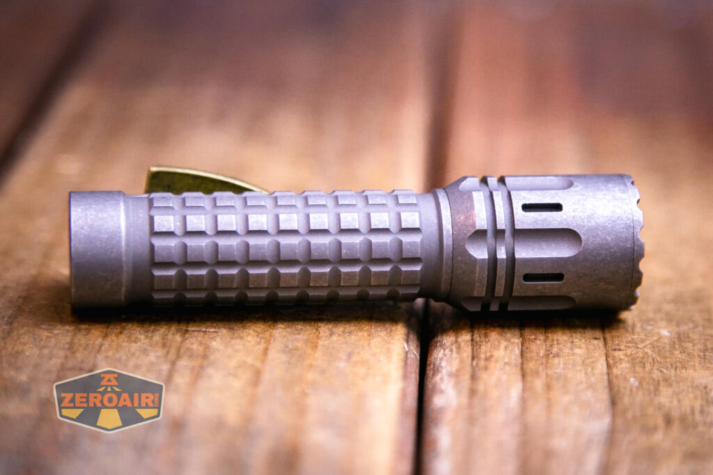 EDC Titanium 14500 flashlight tritium slots