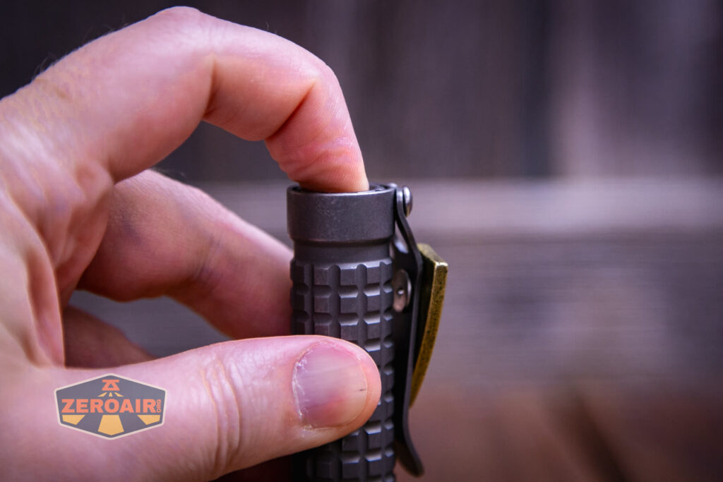 EDC Titanium 14500 flashlight switch actuation