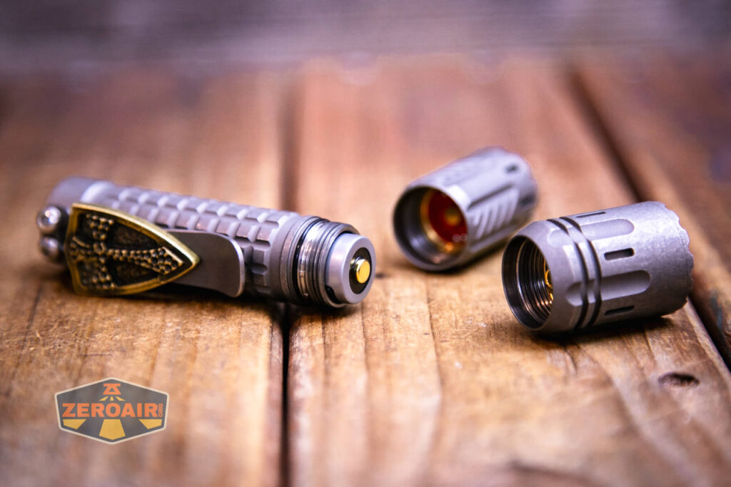 EDC Titanium 14500 flashlight included 14500 installed