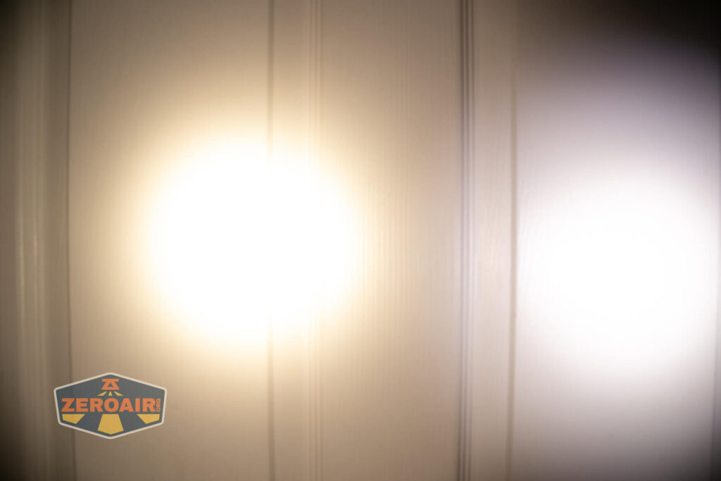 beamshots on door (at 1') compared to nichia 219b 4500K