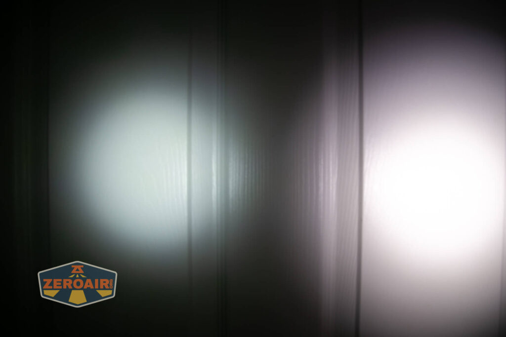 beamshots on door (at 1') compared to nichia 219b 4500K