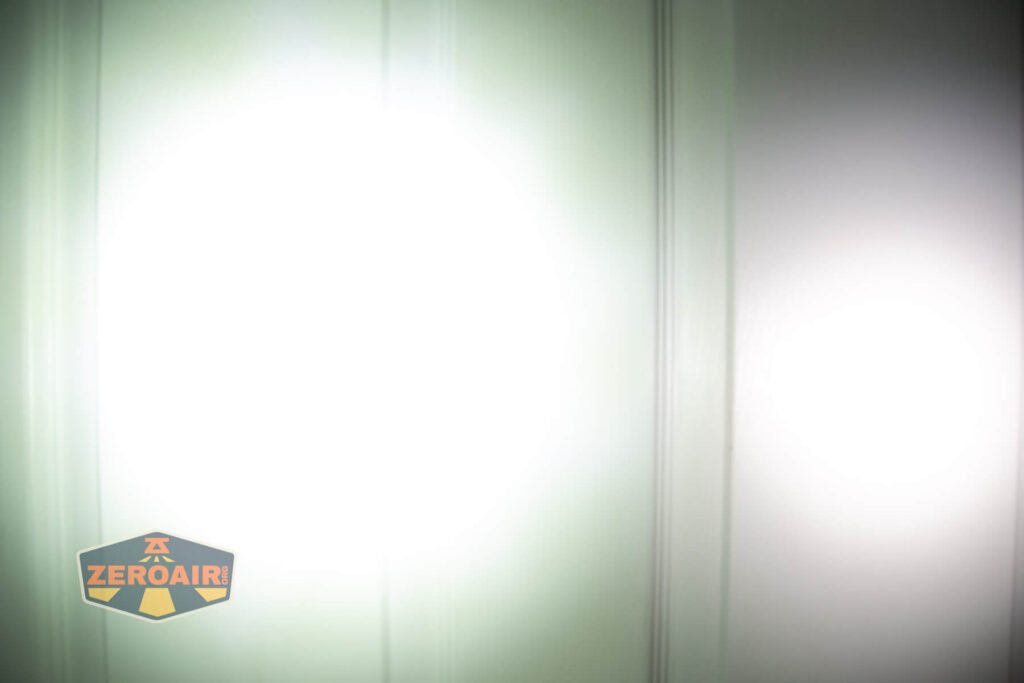 beamshots on door (at 1') compared to nichia 219b 4500K