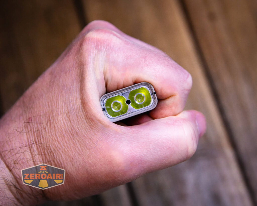 RovyVon E30 Pro MAO flashlight in hand