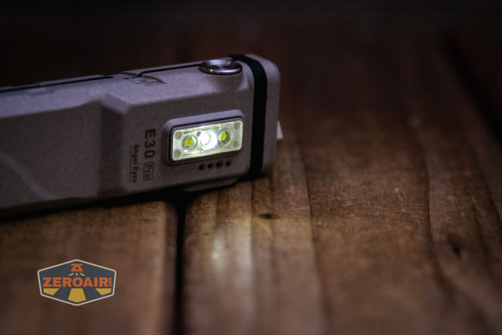 RovyVon E30 Pro MAO flashlight side emitter detail