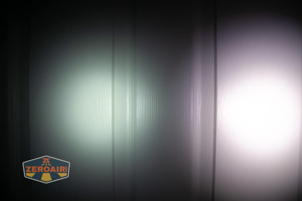 beamshots on door (at 1') compared to nichia 219b 4500K