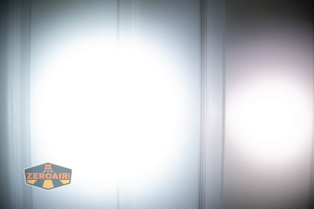 beamshots on door (at 1') compared to nichia 219b 4500K