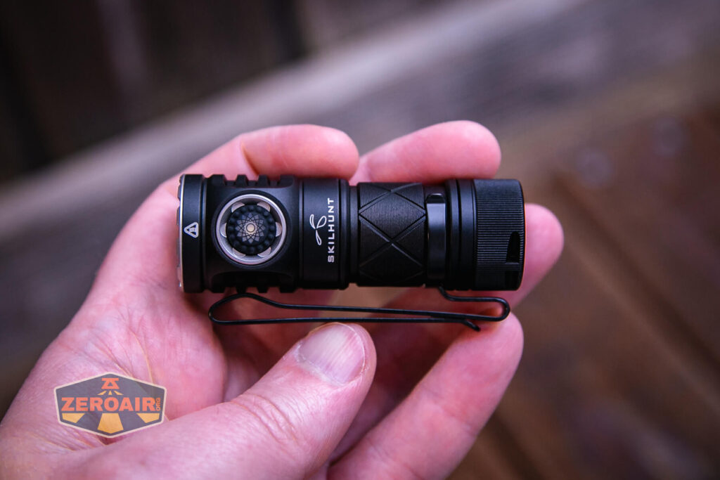 Skilhunt EC200S-Red Mini EDC flashlight in hand