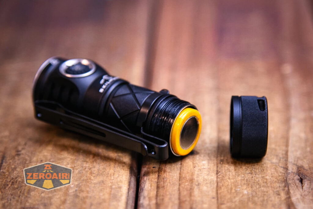 Skilhunt EC200S-Red Mini EDC flashlight with included 18350 installed