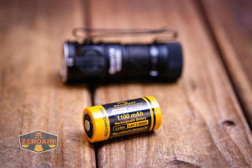 Skilhunt EC200S-Red Mini EDC flashlight with included 18350