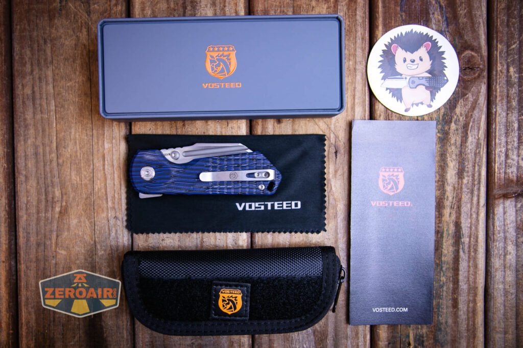 Vosteed Hedgehog top liner lock knife what's included