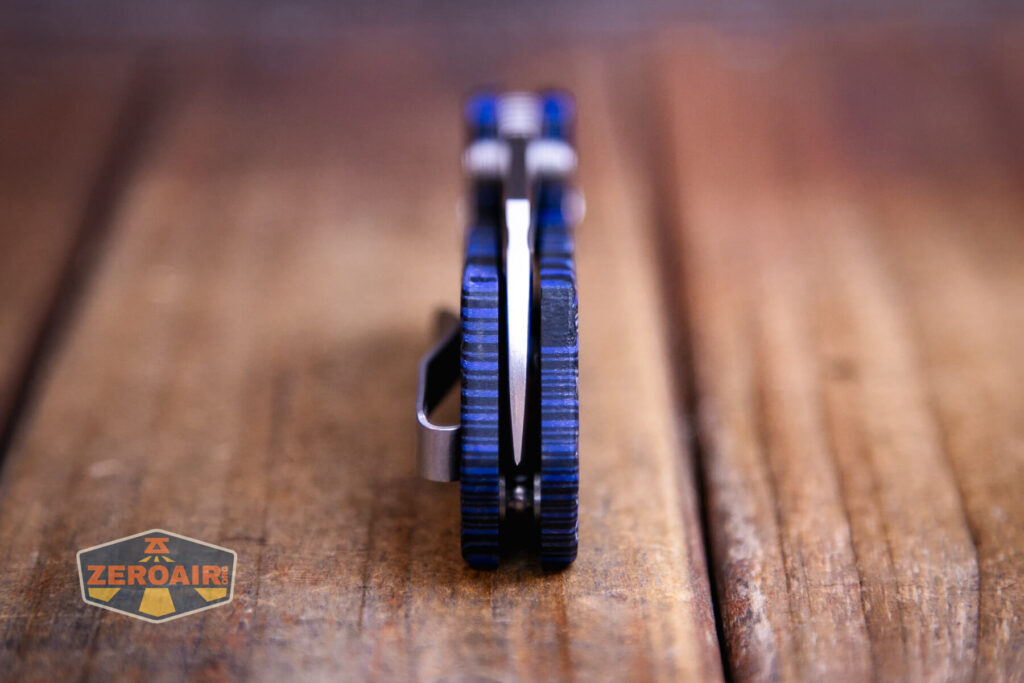 Vosteed Hedgehog top liner lock knife blade centering