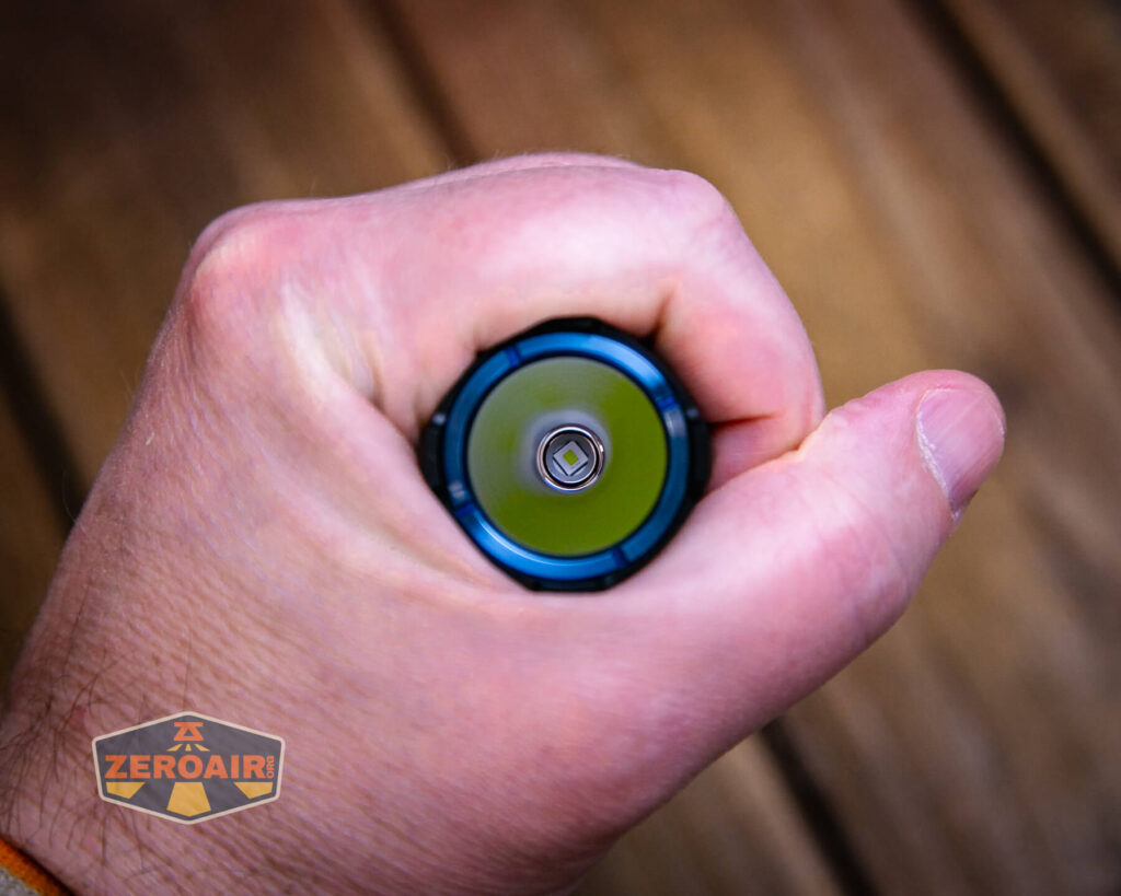 Wuben T4 tactical flashlight in hand