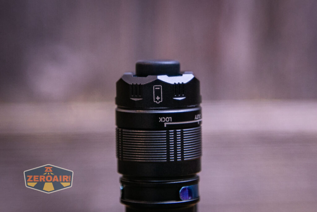 Wuben T4 tactical flashlight rotary mode selector