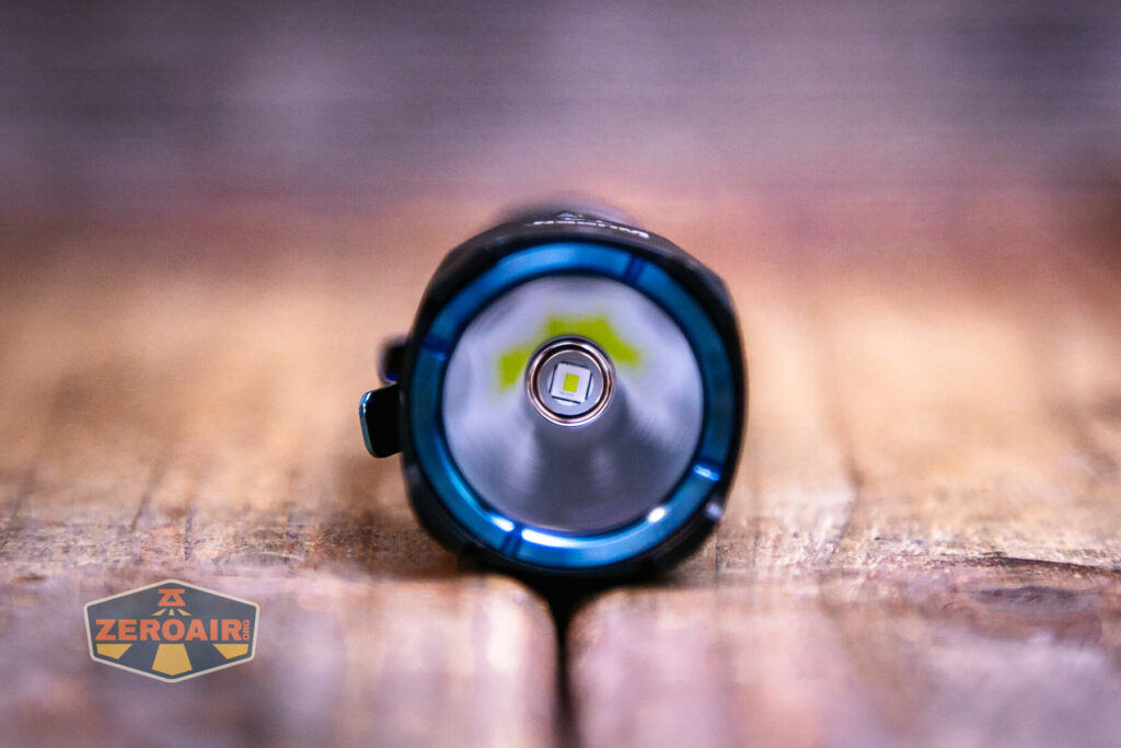 Wuben T4 tactical flashlight emitter detail