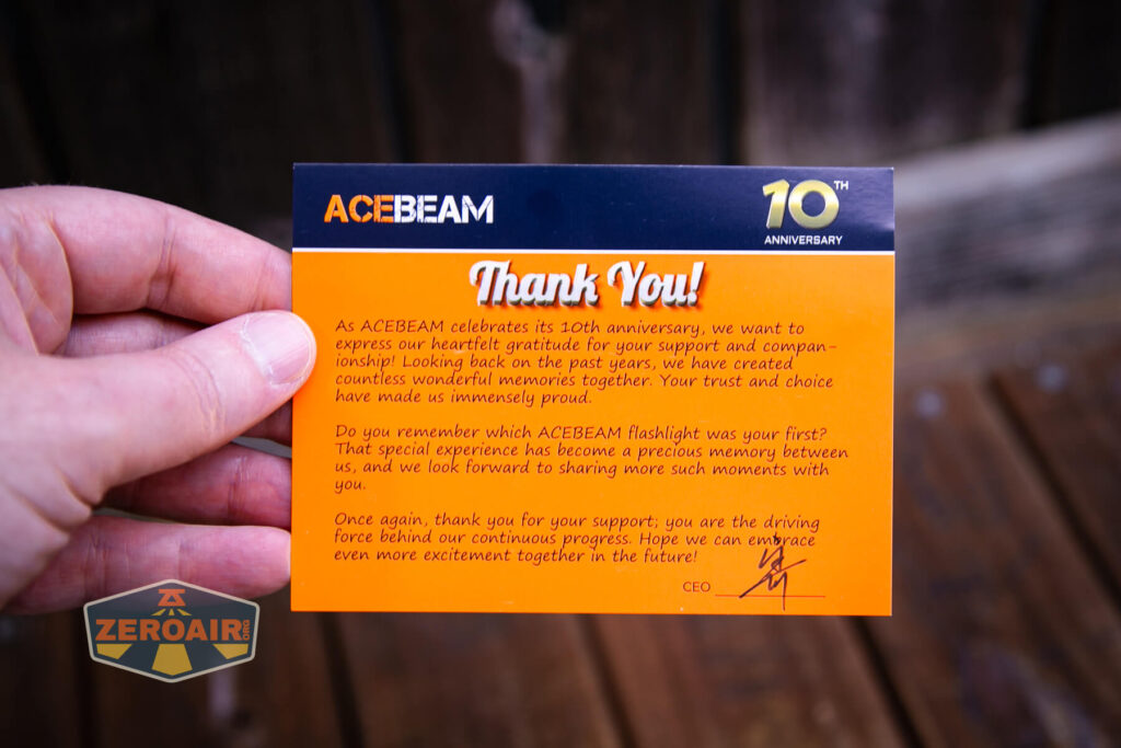 Acebeam Pokelit AA Ti 10th Anniversary flashlight anniversary thank you