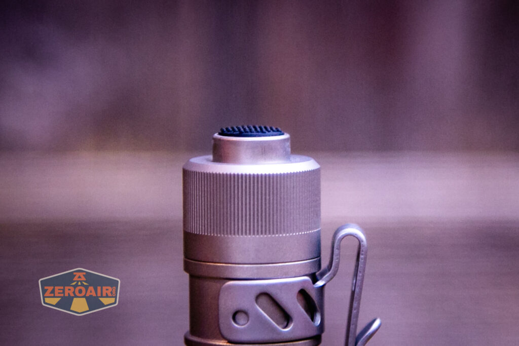 Acebeam Pokelit AA Ti 10th Anniversary flashlight switch