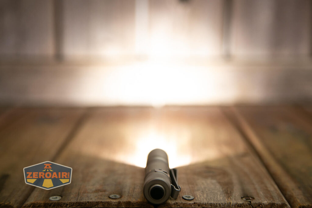 Acebeam Pokelit AA Ti 10th Anniversary flashlight emitter on