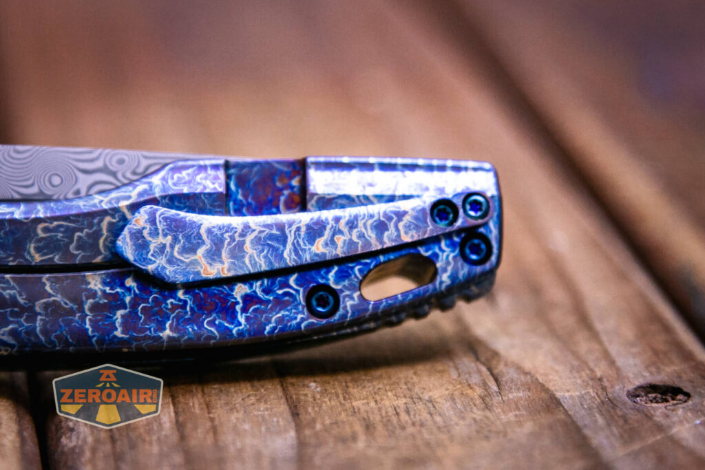 Kansept Cassowary titanium flipper knife pocket clip